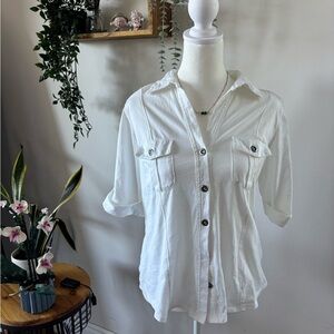 Style & Co. White Button-Down Shirt